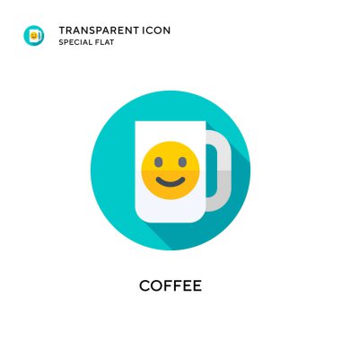 Kahve vektörü ikonu. Düz çizim. EPS 10 vektörü.