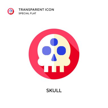 Kafatası vektör simgesi. Düz çizim. EPS 10 vektörü.