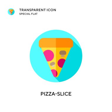 Pizza dilimi vektör simgesi. Düz çizim. EPS 10 vektörü.