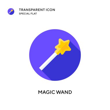 Sihirli değnek vektör simgesi. Düz çizim. EPS 10 vektörü.