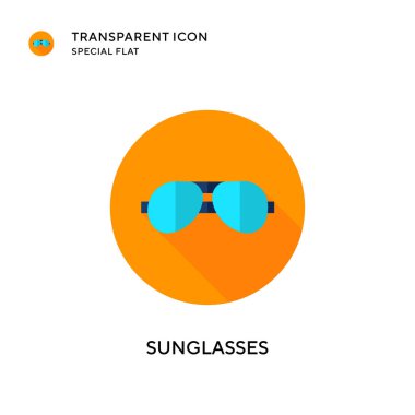 Güneş gözlüğü vektör simgesi. Düz çizim. EPS 10 vektörü.