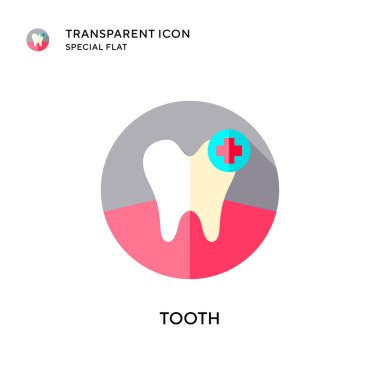 Diş vektör simgesi. Düz çizim. EPS 10 vektörü.