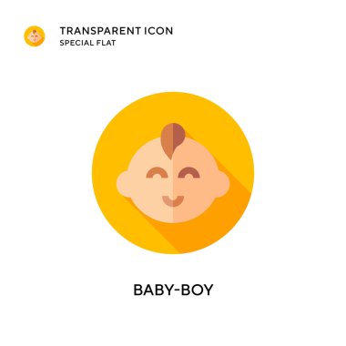 Bebek oğlan vektör ikonu. Düz çizim. EPS 10 vektörü.