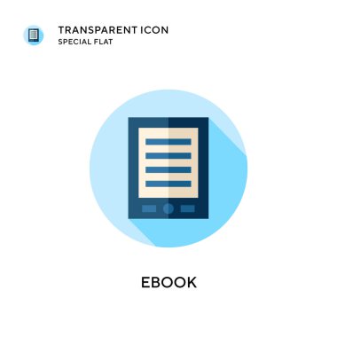 Ebook vektör simgesi. Düz çizim. EPS 10 vektörü.