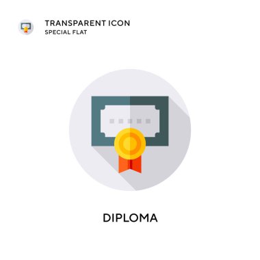 Diploma vektör simgesi. Düz çizim. EPS 10 vektörü.