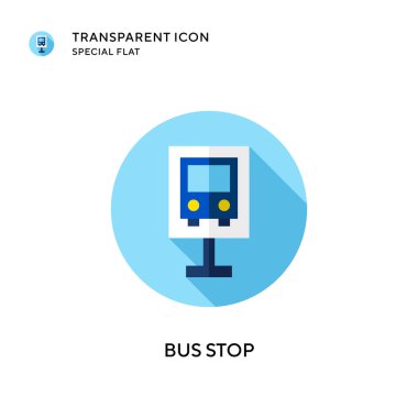 Otobüs durağı vektör simgesi. Düz çizim. EPS 10 vektörü.