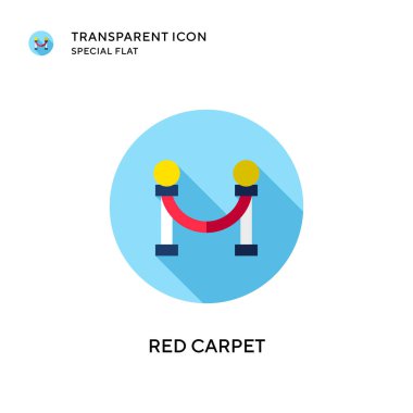 Kırmızı halı vektör simgesi. Düz çizim. EPS 10 vektörü.