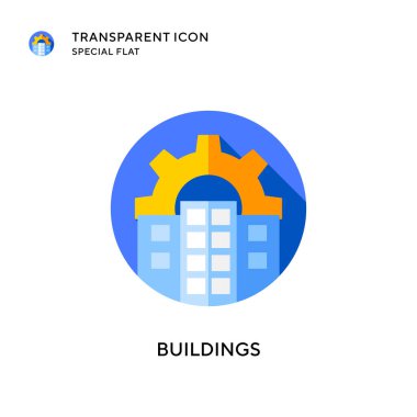 Bina vektör simgesi. Düz çizim. EPS 10 vektörü.