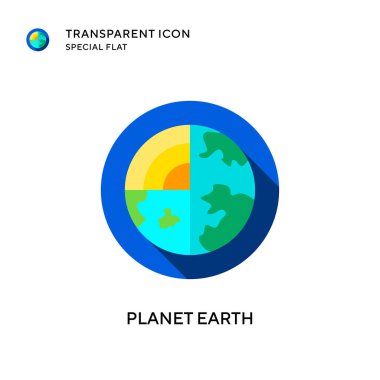Gezegen Dünya vektör simgesi. Düz çizim. EPS 10 vektörü.