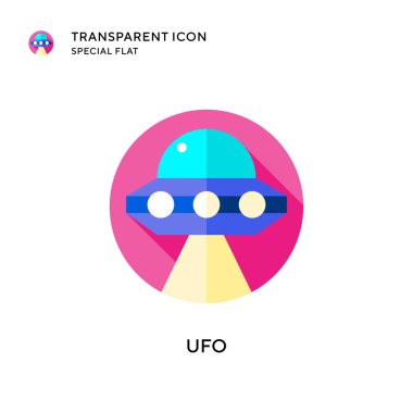 Ufo vektör simgesi. Düz çizim. EPS 10 vektörü.