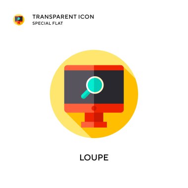 Loupe vektör simgesi. Düz çizim. EPS 10 vektörü.