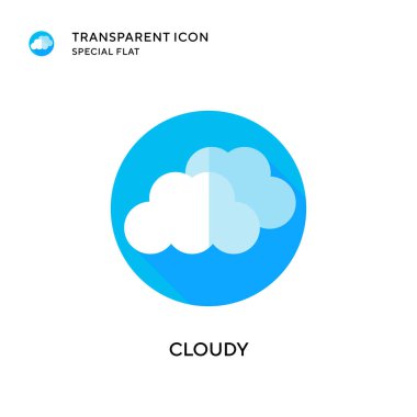 Bulutlu vektör simgesi. Düz çizim. EPS 10 vektörü.