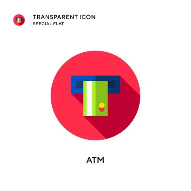 ATM vektör simgesi. Düz çizim. EPS 10 vektörü.