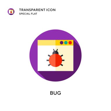 Böcek vektör simgesi. Düz çizim. EPS 10 vektörü.