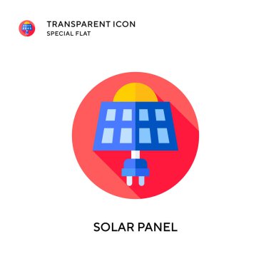 Güneş paneli vektör simgesi. Düz çizim. EPS 10 vektörü.