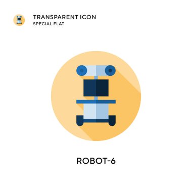 Robot-6 vektör simgesi. Düz çizim. EPS 10 vektörü.