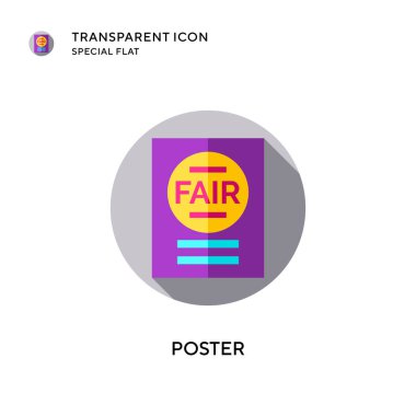 Poster vektör simgesi. Düz çizim. EPS 10 vektörü.