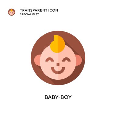 Bebek oğlan vektör ikonu. Düz çizim. EPS 10 vektörü.