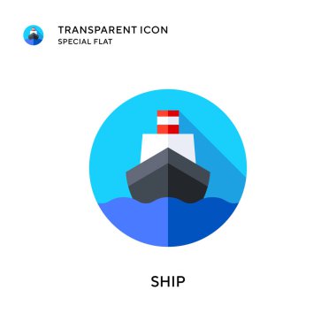 Gemi vektör simgesi. Düz çizim. EPS 10 vektörü.