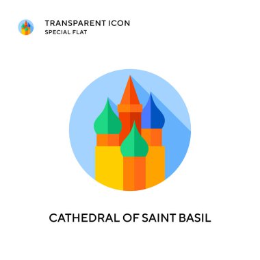 Aziz fesleğen taşıyıcı ikon katedrali. Düz çizim. EPS 10 vektörü.