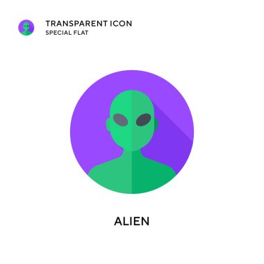 Uzaylı vektör simgesi. Düz çizim. EPS 10 vektörü.