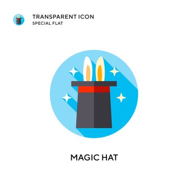 Sihirli şapka vektör simgesi. Düz çizim. EPS 10 vektörü.