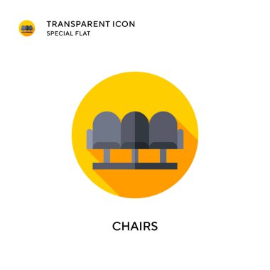 Sandalye vektör simgesi. Düz çizim. EPS 10 vektörü.