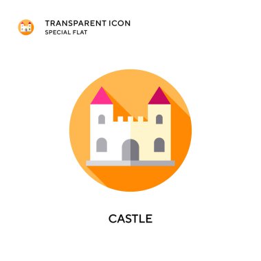 Castle vektör simgesi. Düz çizim. EPS 10 vektörü.