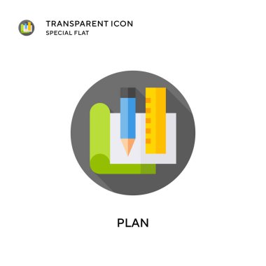 Vektör simgesini planla. Düz çizim. EPS 10 vektörü.