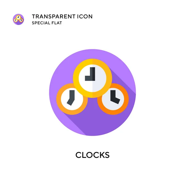 Horloges Icône Vectorielle Illustration Style Plat Vecteur Eps — Image vectorielle
