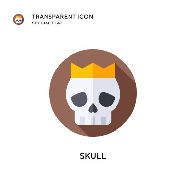 Kafatası vektör simgesi. Düz çizim. EPS 10 vektörü.