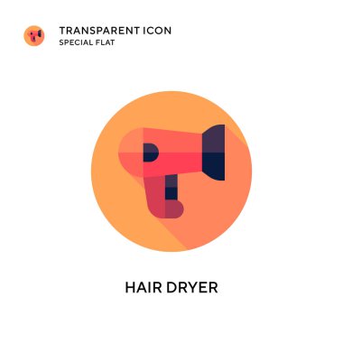 Saç kurutma ikonu. Düz çizim. EPS 10 vektörü.