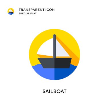 Yelkenli vektör simgesi. Düz çizim. EPS 10 vektörü.