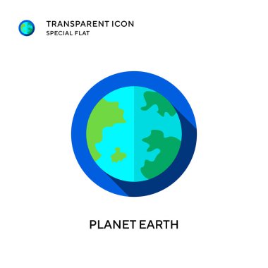 Gezegen Dünya vektör simgesi. Düz çizim. EPS 10 vektörü.