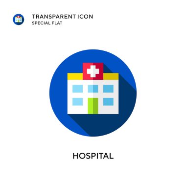 Hastane vektör ikonu. Düz çizim. EPS 10 vektörü.