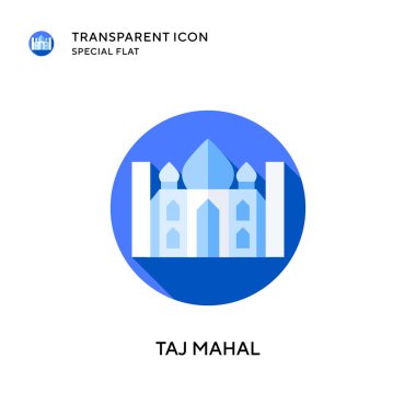 Taj mahal vektör simgesi. Düz çizim. EPS 10 vektörü.