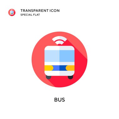 Otobüs vektör simgesi. Düz çizim. EPS 10 vektörü.