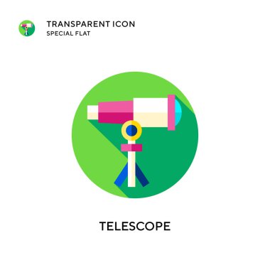 Teleskop vektör simgesi. Düz çizim. EPS 10 vektörü.