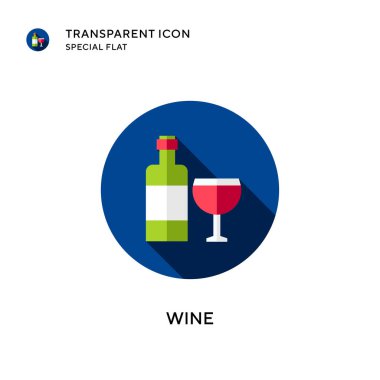 Şarap vektör simgesi. Düz çizim. EPS 10 vektörü.