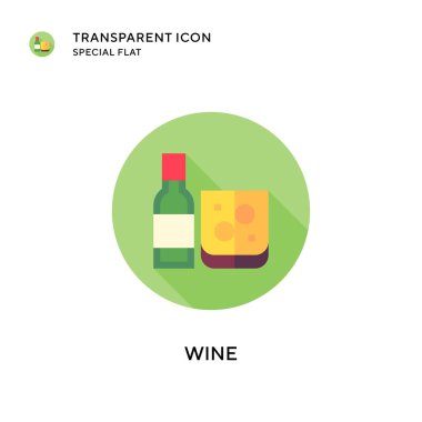 Şarap vektör simgesi. Düz çizim. EPS 10 vektörü.