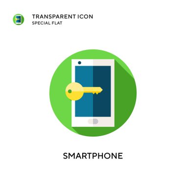 Akıllı telefon vektör simgesi. Düz çizim. EPS 10 vektörü.