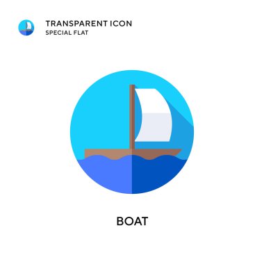 Tekne vektör simgesi. Düz çizim. EPS 10 vektörü.