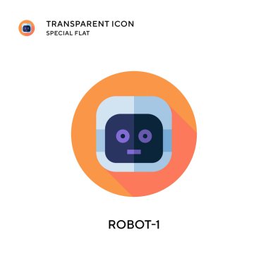 Robot-1 vektör simgesi. Düz çizim. EPS 10 vektörü.