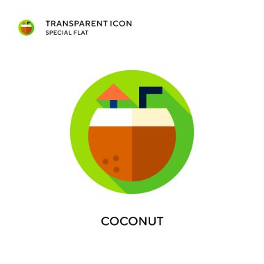 Hindistan cevizi vektör simgesi. Düz çizim. EPS 10 vektörü.