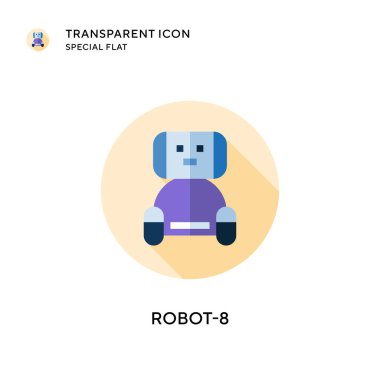 Robot-8 vektör simgesi. Düz çizim. EPS 10 vektörü.