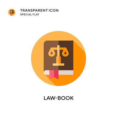 Kanun kitabı vektör simgesi. Düz çizim. EPS 10 vektörü.