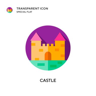 Castle vektör simgesi. Düz çizim. EPS 10 vektörü.