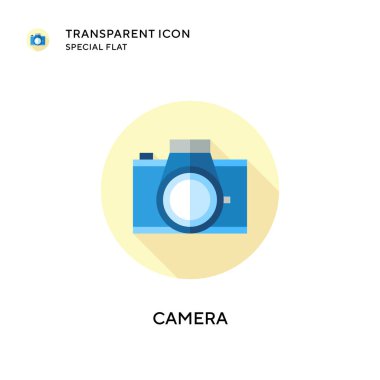 Kamera vektör simgesi. Düz çizim. EPS 10 vektörü.