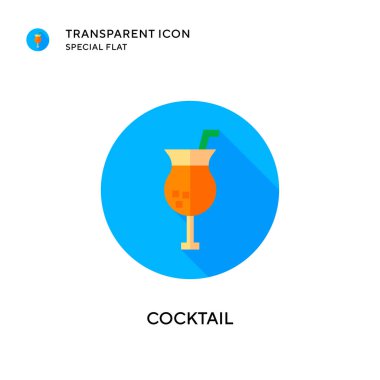 Kokteyl vektör simgesi. Düz çizim. EPS 10 vektörü.