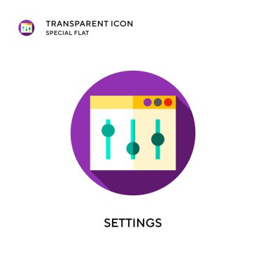 Ayarlar vektör simgesi. Düz çizim. EPS 10 vektörü.